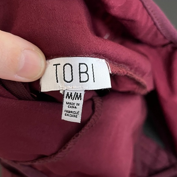 NWT TOBI Out For the Day Plunging Bodycon Mini Dress in Wine - Picture 12 of 16